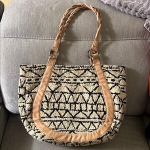 Stylish Beige and Black Women's Bag